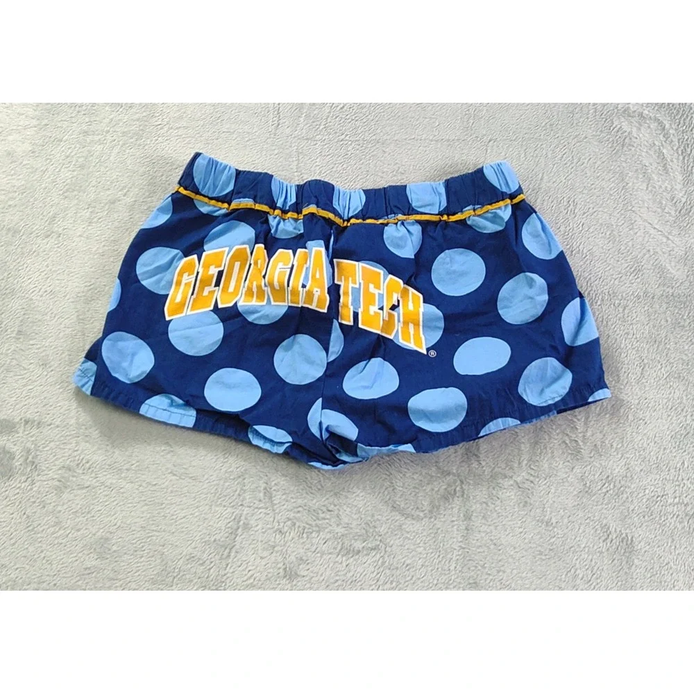Georgia Tech Shorts Womens Size Medium Blue Lounge Shorts Draw String